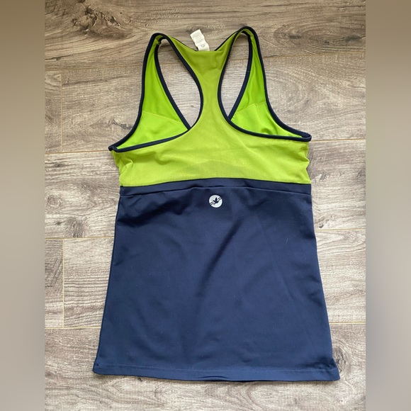 Aerie y2k vintage workout tank top and yoga pants navy blue w/ green detail - Picture 7 of 16